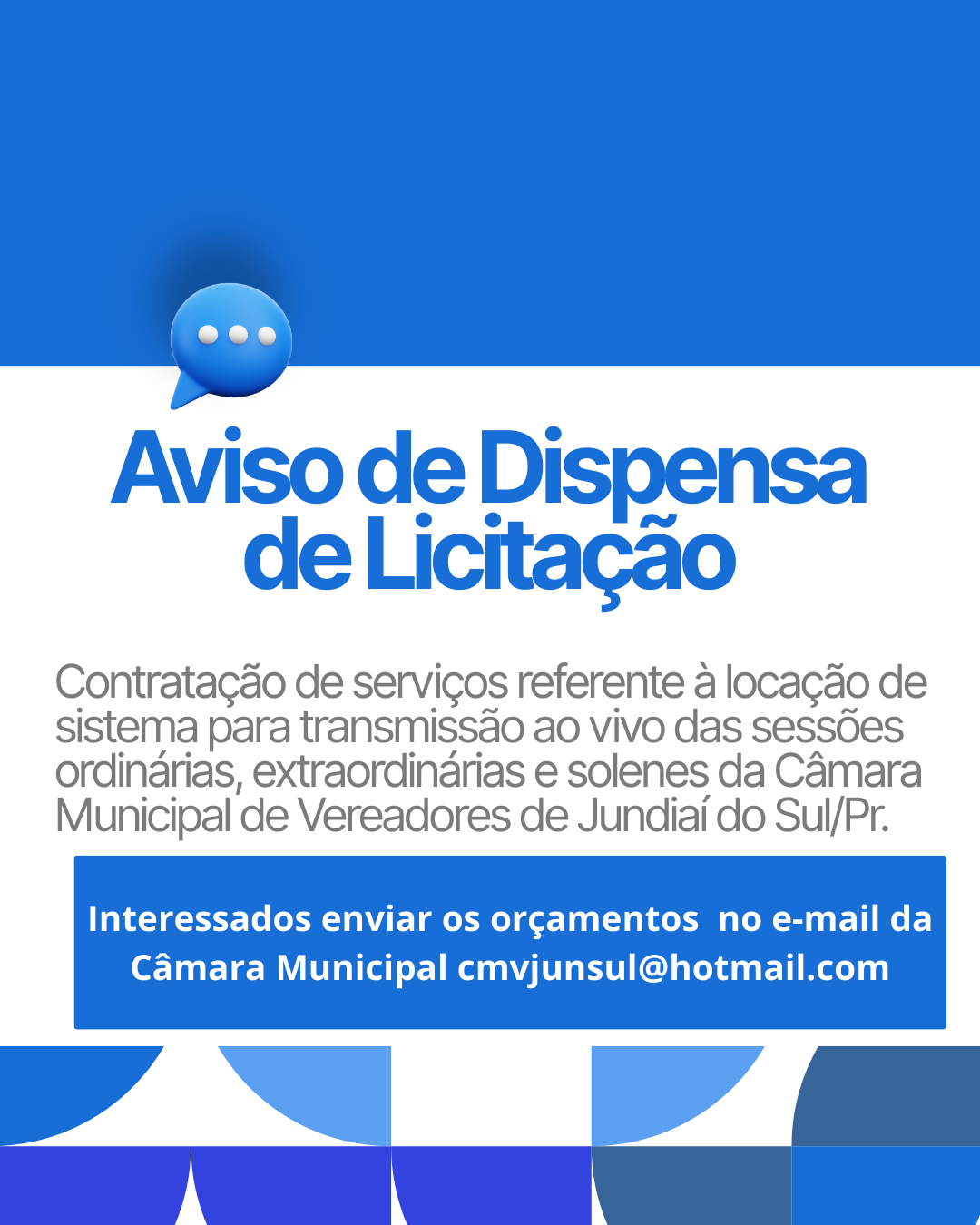 AVISO DE DISPENSA DE LICITAÇÃO.