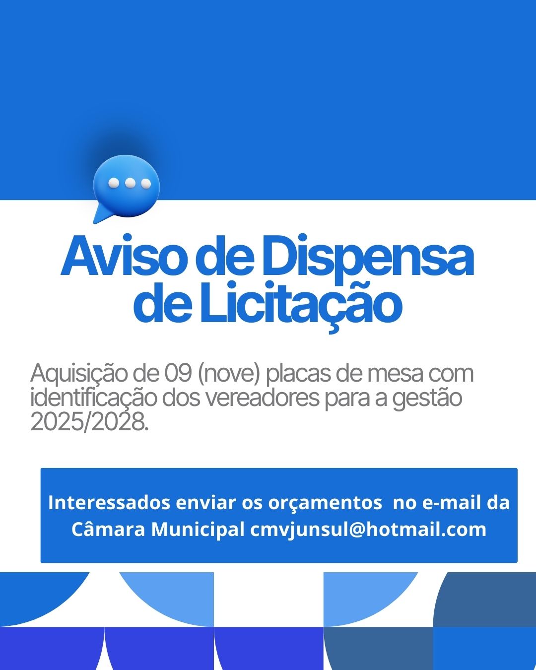 AVISO DE DISPENSA DE LICITAÇÃO.