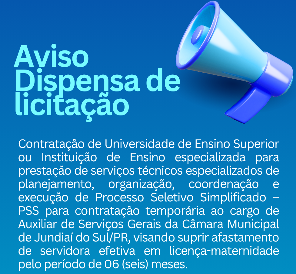 AVISO DE DISPENSA DE LICITAÇÃO